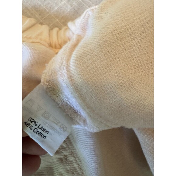 J.Crew Linen & Cotton‎ Twill Elastic Waist Cropped Comfy Casual Pants Size 8 - Picture 4 of 9